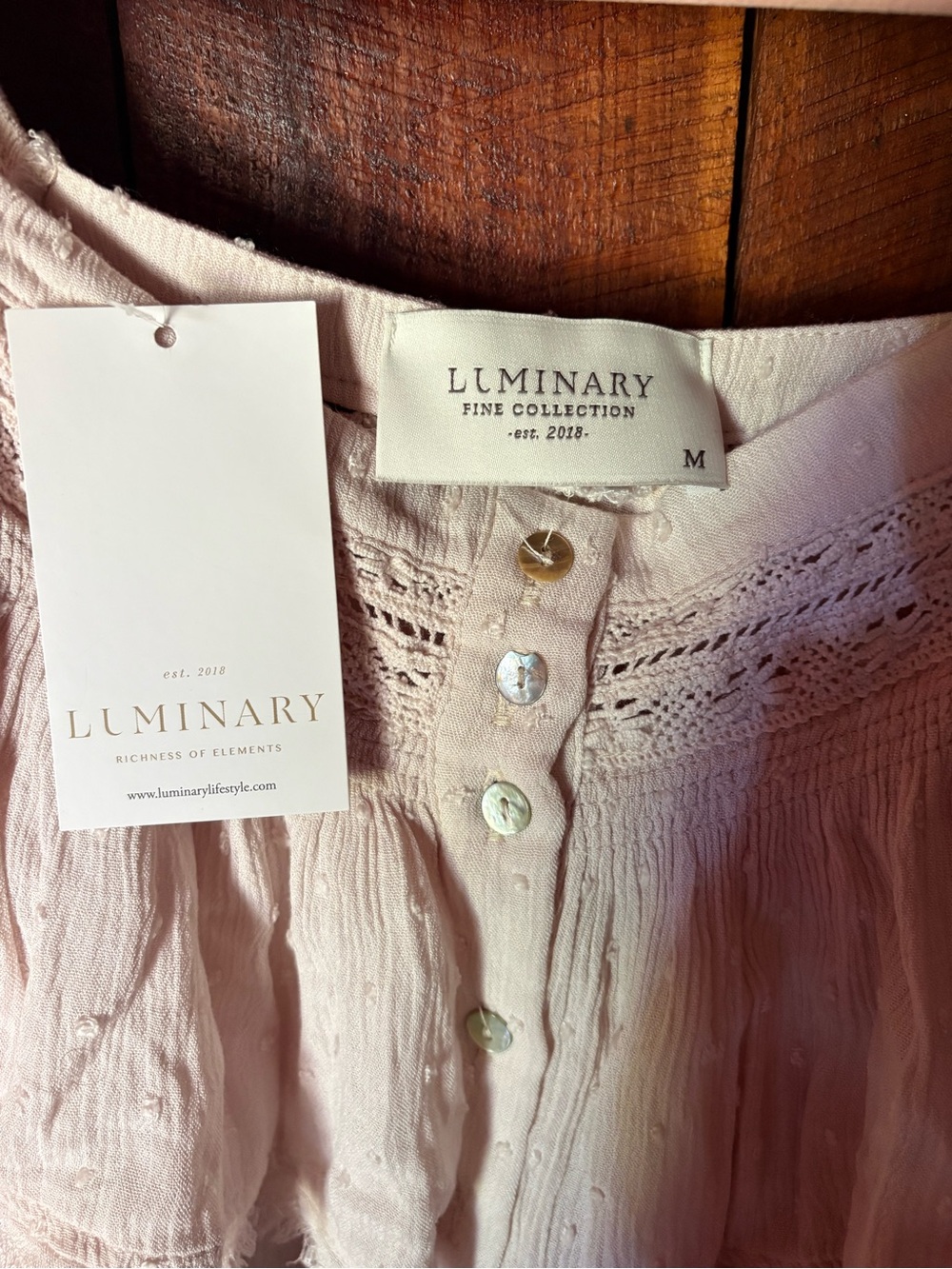 Light Pink Ruffled Boho Tunic Top - Picture 4 of 5